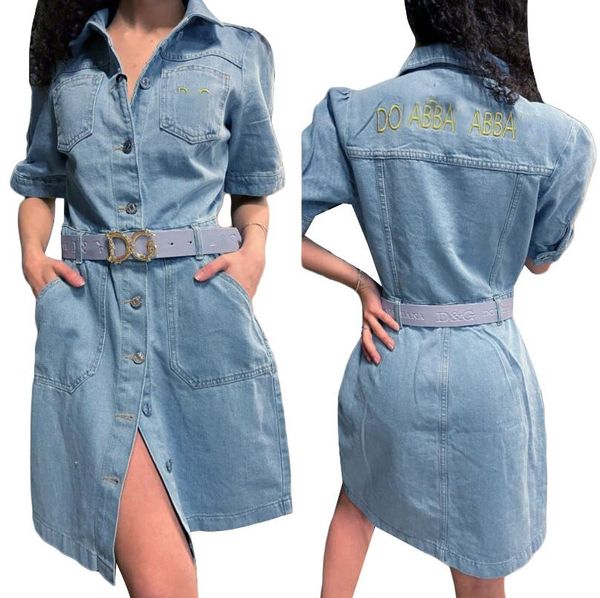 new women's dresses denim dress luxury brand casual fashion designer dress j2883, Black;gray
new women's dresses denim dress luxury brand casual fashion designer dress j2883, Black;gray