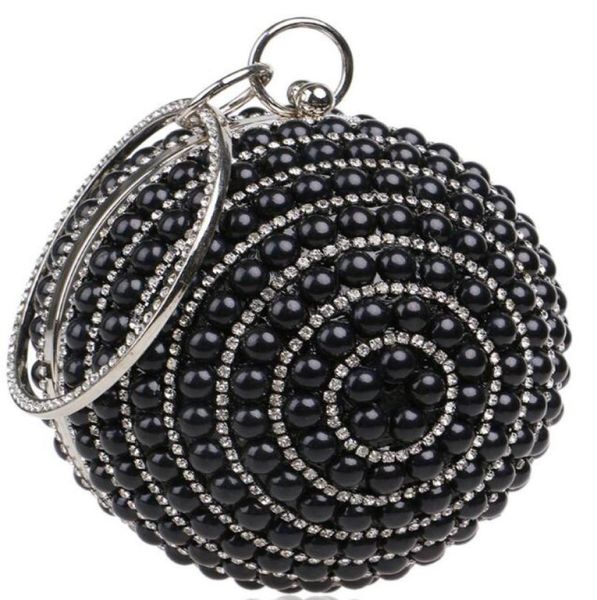 the latest 3 colors european and american round handbag ladies pearl dress hand holding evening bag7895721, Black
the latest 3 colors european and american round handbag ladies pearl dress hand holding evening bag7895721, Black