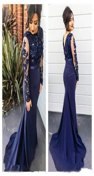 new navy blue mermaid prom dresses jewel neck long sleeves lace beaded flowers open back formal evening dress party gown7907015, Black
new navy blue mermaid prom dresses jewel neck long sleeves lace beaded flowers open back formal evening dress party gown7907015, Black