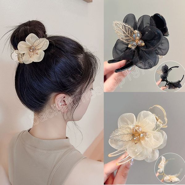 large chiffon claw clip hair bow elegant wedding flower rose claw clamps clips accessories for women romantic hair claw, Slivery;white
large chiffon claw clip hair bow elegant wedding flower rose claw clamps clips accessories for women romantic hair claw, Slivery;white