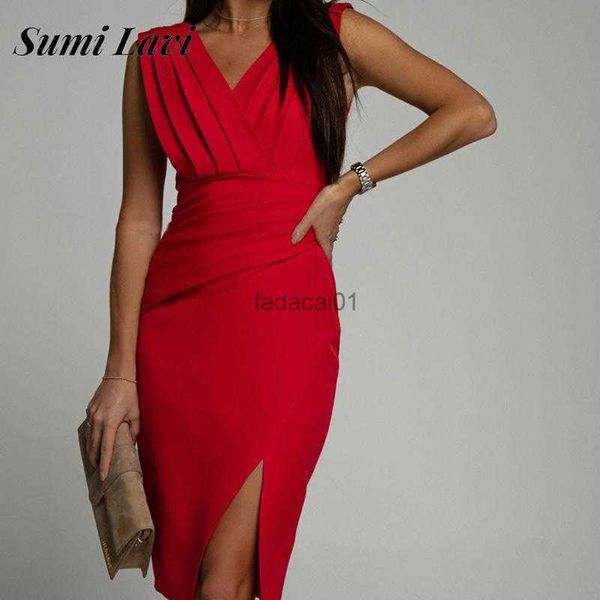 2023 new fashion high waist bodycon side split dress women solid color pleated midi dress elegant v neck sleeveless office dress l230621, Black;gray
2023 new fashion high waist bodycon side split dress women solid color pleated midi dress elegant v neck sleeveless office dress l230621, Black;gray