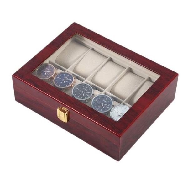 10 grids retro red wooden watch display case durable packaging holder jewelry collection storage watch organizer box casket cx20087470948, Black;blue
10 grids retro red wooden watch display case durable packaging holder jewelry collection storage watch organizer box casket cx20087470948, Black;blue