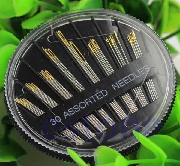 

30pcs assorted hand sewing needles embroidery mending craft quilt sew case disc needle gold tail needleoutlets 300pcs1869016