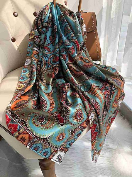 scarves luxury brand autumn and winter women new style fashion color matching print silk scarf lady popular headcloth beh shawl j0703, Blue;gray
scarves luxury brand autumn and winter women new style fashion color matching print silk scarf lady popular headcloth beh shawl j0703, Blue;gray