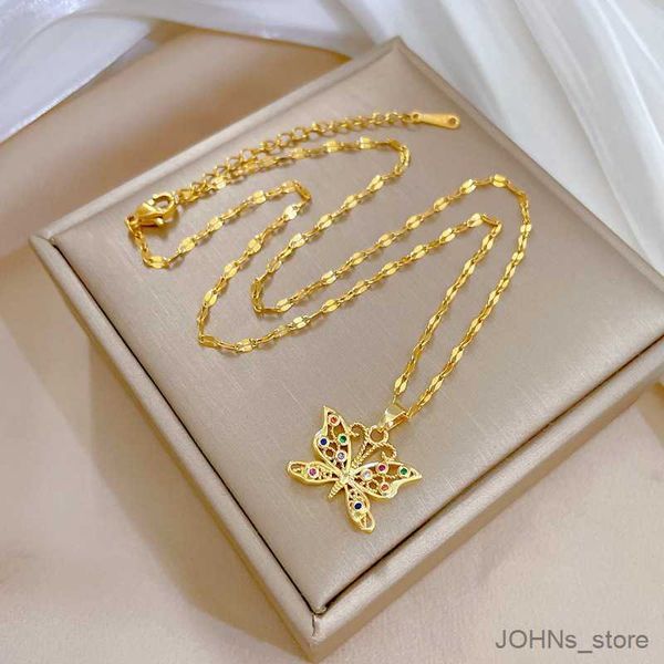 pendant colored butterfly pendant necklace for women female fashion stainless steel necklace gift jewelry new arrival r230829, Silver
pendant colored butterfly pendant necklace for women female fashion stainless steel necklace gift jewelry new arrival r230829, Silver