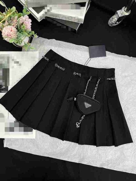 skirts designer sweet and cool fashionable high waisted pleated waist chain, triangular packaging decoration, half length skirt, slim a-line, Black
skirts designer sweet and cool fashionable high waisted pleated waist chain, triangular packaging decoration, half length skirt, slim a-line, Black