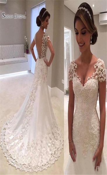 vintage lace mermaid wedding dress v neck short sleeves backless bridal gown vestido de noiva casamento mariag7844138, Black
vintage lace mermaid wedding dress v neck short sleeves backless bridal gown vestido de noiva casamento mariag7844138, Black