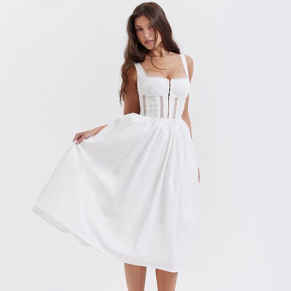 summer square neck sleeveless white holiday dress elegant lace hollow out a line party dress with lining 2023 dress, Black;gray
summer square neck sleeveless white holiday dress elegant lace hollow out a line party dress with lining 2023 dress, Black;gray