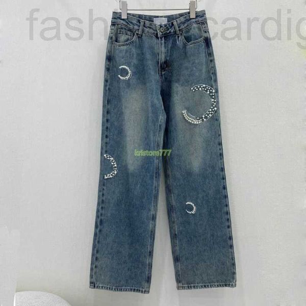 women's jeans designer 23ss fw designer pants with letter pearls beads girls cotton high end milan runway brand vintage cowboy casual o, Blue
women's jeans designer 23ss fw designer pants with letter pearls beads girls cotton high end milan runway brand vintage cowboy casual o, Blue