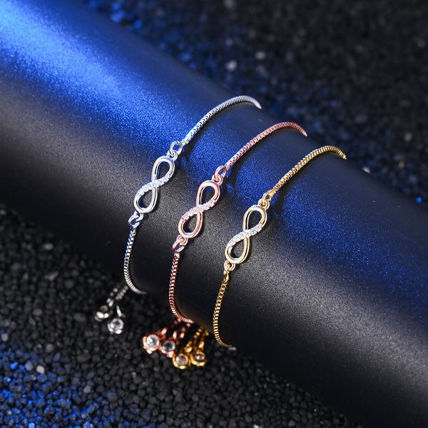 3pcs/set fashion exquisite adjust infinity bracelet women girls wrist chain- pretty jewelry gift, Black 
3pcs/set fashion exquisite adjust infinity bracelet women girls wrist chain- pretty jewelry gift, Black