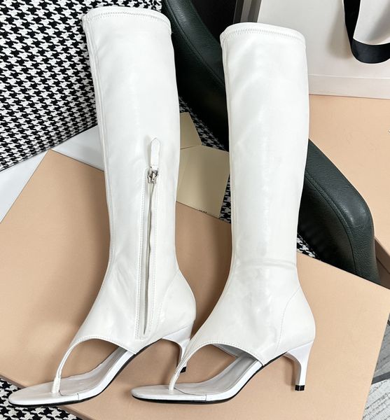 stretch nappa leather thong boots designer women platform suede calfskin fashion boots quality high heels quality walk show, Black
stretch nappa leather thong boots designer women platform suede calfskin fashion boots quality high heels quality walk show, Black