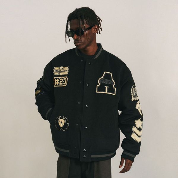men s jackets embroidered baseball uniform male y2k retro jacket hip hop autumn and winter v neck loose fashion couple ins trendy brand 2307, Black;brown
men s jackets embroidered baseball uniform male y2k retro jacket hip hop autumn and winter v neck loose fashion couple ins trendy brand 2307, Black;brown