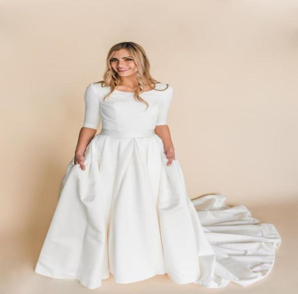 aline satin modest wedding dresses with 34 sleeves 2020 new corset back stretch lds temple modest bridal gowns sleeved with 8667695, White
aline satin modest wedding dresses with 34 sleeves 2020 new corset back stretch lds temple modest bridal gowns sleeved with 8667695, White