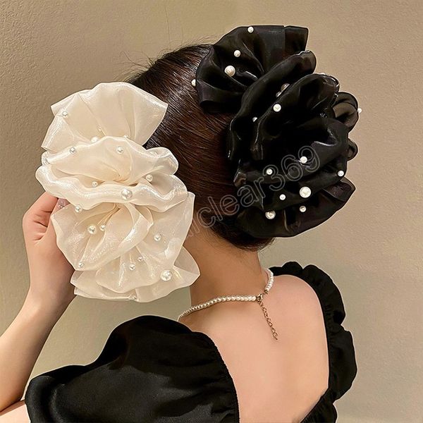 summer sweet pearls big bow hair claw clips for women solid colours elegant bowknot ponytail clip headdress accessories, Slivery;white
summer sweet pearls big bow hair claw clips for women solid colours elegant bowknot ponytail clip headdress accessories, Slivery;white