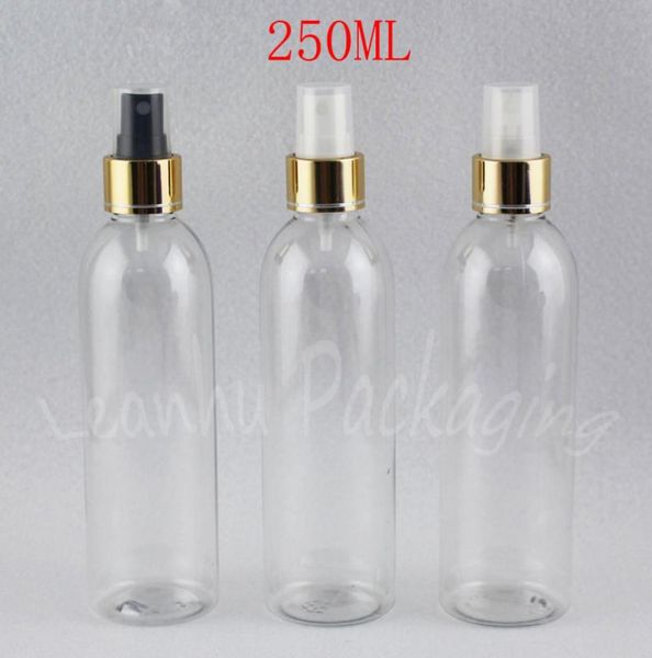 250ml transparent plastic bottle with gold spray pump 250cc toner water packaging bottle empty cosmetic container5719874
250ml transparent plastic bottle with gold spray pump 250cc toner water packaging bottle empty cosmetic container5719874