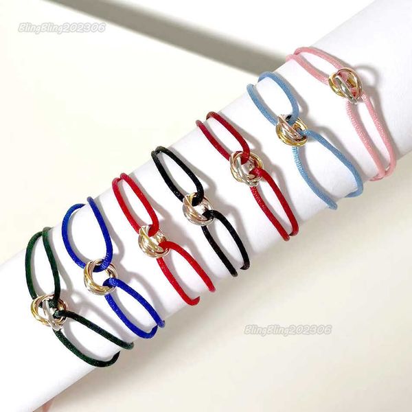 designer jewelry three circles charm bracelets couple bracelet stainless steel tricyclic hand rope black red pink blue many colors handstrap, Golden;silver
designer jewelry three circles charm bracelets couple bracelet stainless steel tricyclic hand rope black red pink blue many colors handstrap, Golden;silver