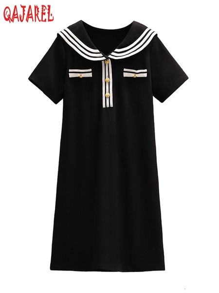 basic casual dresses 2023 black short sleeve chic sailor collar midi dres s korean vintage hepburn summer elegant loose 230701, Black;gray
basic casual dresses 2023 black short sleeve chic sailor collar midi dres s korean vintage hepburn summer elegant loose 230701, Black;gray