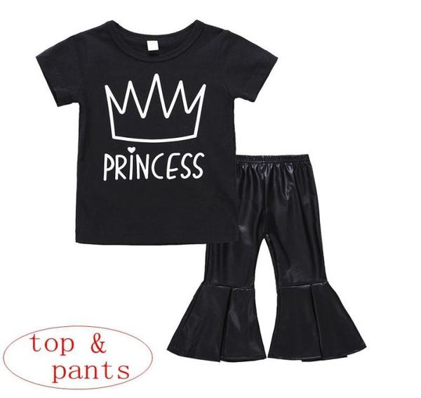 girl crown print 2pcs set summer cotton black baby pu leather bellbottom trousers princess letter print 15t1755570, White
girl crown print 2pcs set summer cotton black baby pu leather bellbottom trousers princess letter print 15t1755570, White