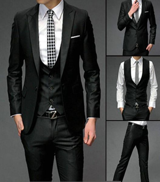 2020 new groom tuxedos wedding groomsman mens slim fit one button suits pants vest dress the groom dress jacketpantstievest 79080725, Black;gray
2020 new groom tuxedos wedding groomsman mens slim fit one button suits pants vest dress the groom dress jacketpantstievest 79080725, Black;gray