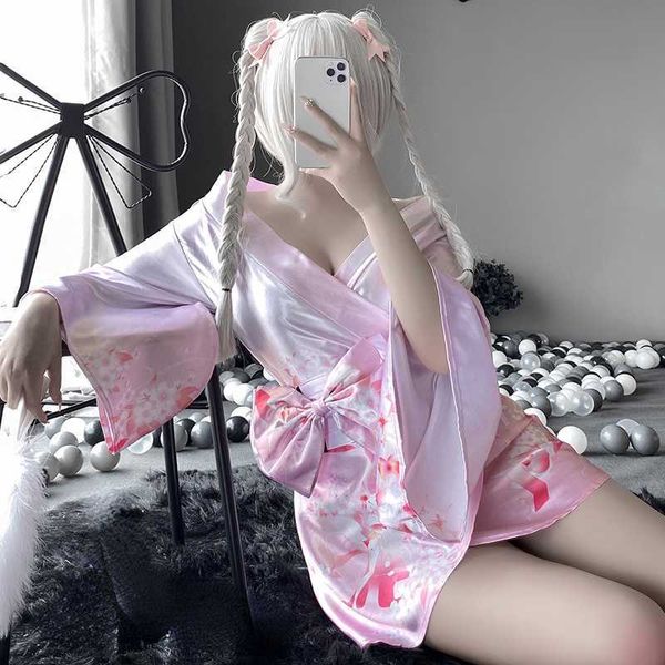 set soft silk bow belt purple pink traditional style costumes pajamas perspective 3pcs japanese kimono women cosplay uniformhkd230703, Black;white
set soft silk bow belt purple pink traditional style costumes pajamas perspective 3pcs japanese kimono women cosplay uniformhkd230703, Black;white