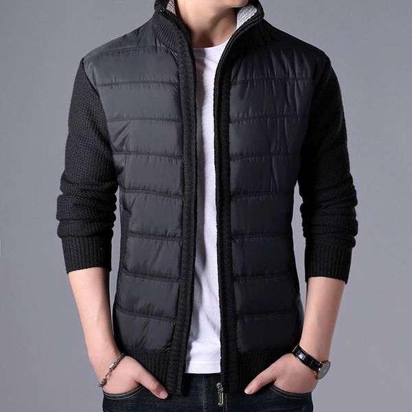 men s sweaters winter cardigan men thick warm sweater coat fashion patchwork slim knitted mens casual outerwear man 230701, White;black
men s sweaters winter cardigan men thick warm sweater coat fashion patchwork slim knitted mens casual outerwear man 230701, White;black