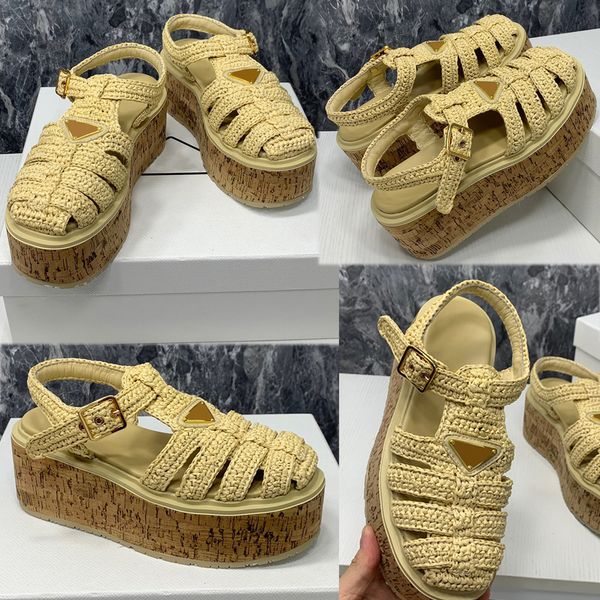 crochet cage sandals raffia effect yarn enameled metal triangle logo rubber sole womens designer sandals platform sandals vacation rome beac, Black
crochet cage sandals raffia effect yarn enameled metal triangle logo rubber sole womens designer sandals platform sandals vacation rome beac, Black