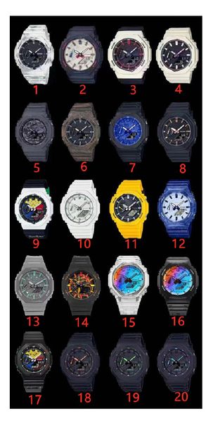 waterproof iced out watch 20 colors original shock watch ga sports digital quartz watches led auto hand light detachable assembly 2100 oak s, Slivery;brown
waterproof iced out watch 20 colors original shock watch ga sports digital quartz watches led auto hand light detachable assembly 2100 oak s, Slivery;brown