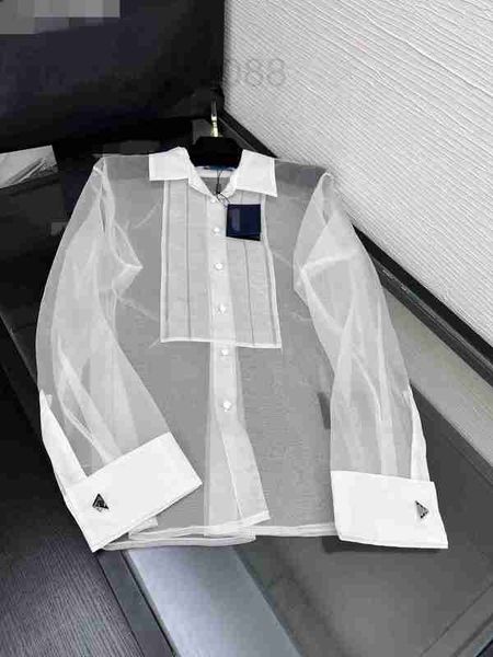 women's blouses & shirts designer boutique women's clothing perspective organza shirt elegant loose fitting long sleeved trend frp, White
women's blouses & shirts designer boutique women's clothing perspective organza shirt elegant loose fitting long sleeved trend frp, White