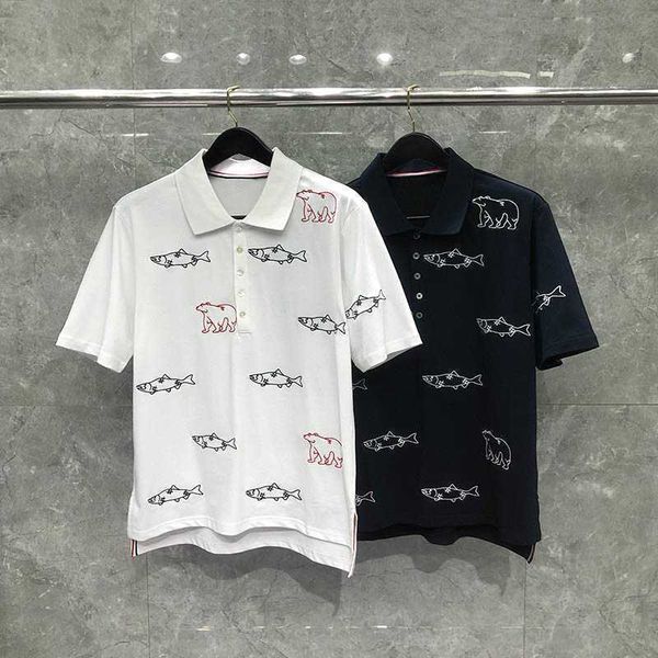 tb thom summer t-shirt original unique design popular cotton animal embroidery shirt korean fashion polo tees, White;black
tb thom summer t-shirt original unique design popular cotton animal embroidery shirt korean fashion polo tees, White;black