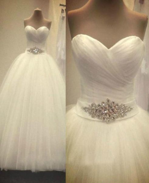 2017 new arrival bridal whiteivory wedding dress sweetheart crystal sash floor length tulle bridal gown custom size5679748, White
2017 new arrival bridal whiteivory wedding dress sweetheart crystal sash floor length tulle bridal gown custom size5679748, White