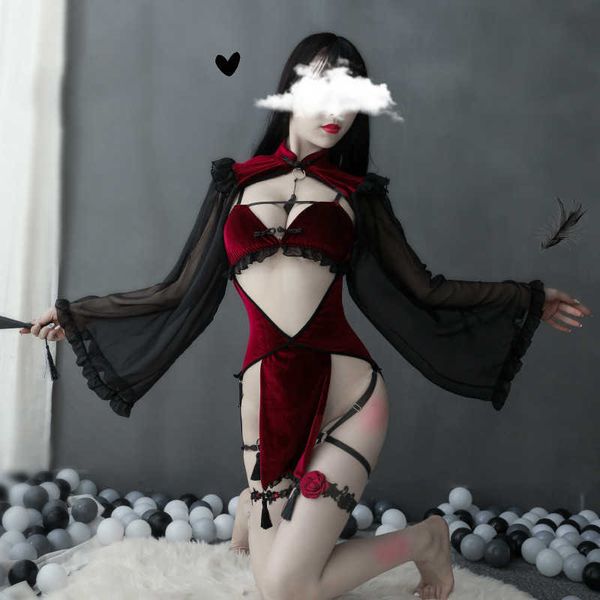 set dark retro witch hollow silk sleeve cheongsam lingerie set witch tight game wear bandage performance costumehkd230703, Black;white
set dark retro witch hollow silk sleeve cheongsam lingerie set witch tight game wear bandage performance costumehkd230703, Black;white