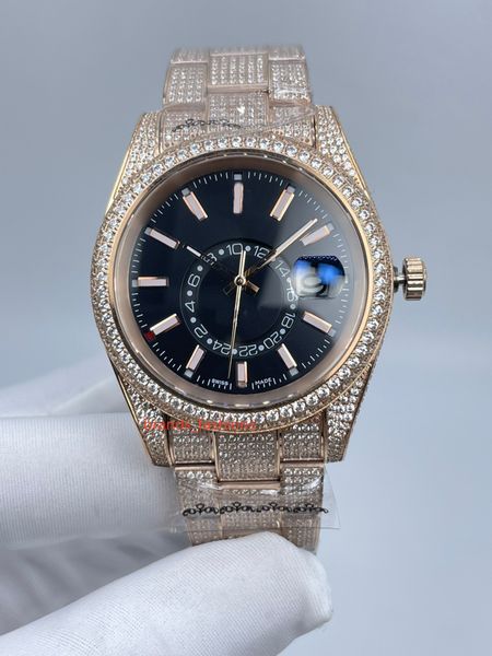 diamond watch iced out watch automatic movement 42mm rose gold two stones life waterproof stainless frameless set cz diamonds, Slivery;brown
diamond watch iced out watch automatic movement 42mm rose gold two stones life waterproof stainless frameless set cz diamonds, Slivery;brown
