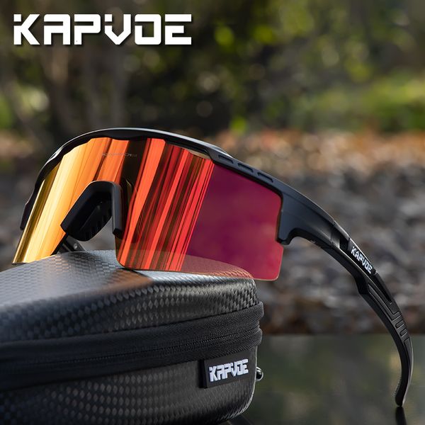 Image of Outdoor Eyewear Kapvoe Sport Men&#039;s Sunglasses Polarized Woman Cycling Glasses Outdoor MTB Glasses UV400 Bike Bicycle Eyewear Bike Goggles 230701