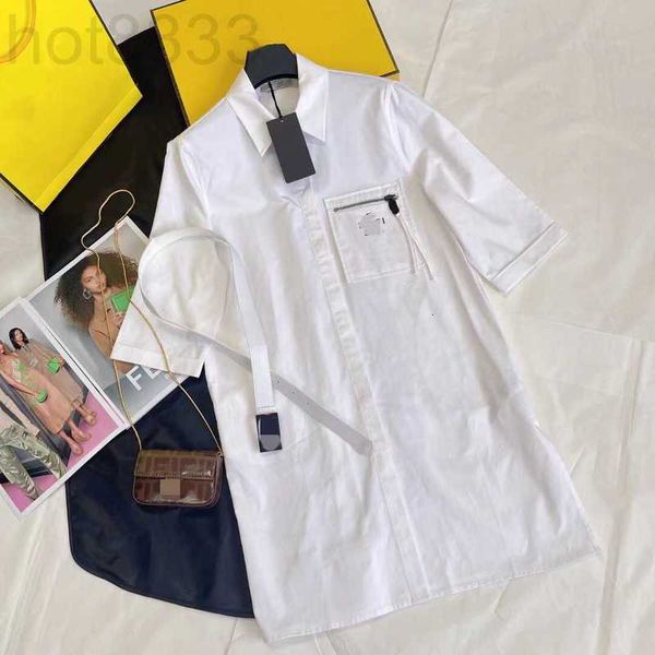 women's blouses & shirts designer 23 spring/summer fashion letter printing pocket zipper lapel waist show thin shirt dress for women lj, White
women's blouses & shirts designer 23 spring/summer fashion letter printing pocket zipper lapel waist show thin shirt dress for women lj, White