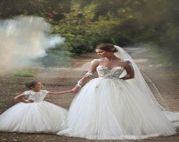 2019 two pieces ball gown dresses wedding little girls and women 3d flowers puffy tulle skirts vestido bridal custom1601871, White
2019 two pieces ball gown dresses wedding little girls and women 3d flowers puffy tulle skirts vestido bridal custom1601871, White