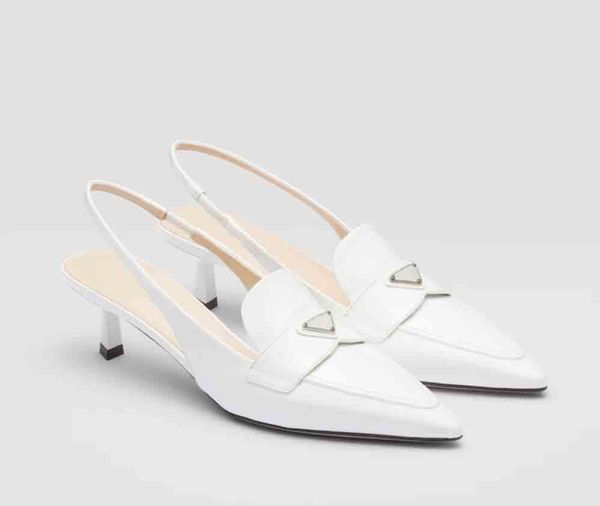 2023 women dress sandals brand high heels brushed leather pointy-toe slingback pump triangle logo- white heel patent leathers sandal low hee, Black
2023 women dress sandals brand high heels brushed leather pointy-toe slingback pump triangle logo- white heel patent leathers sandal low hee, Black