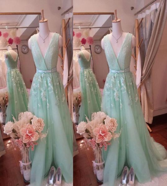 real picture elie saab evening gowns stunning a line surplice v neck beading appliques soft tulle mint green prom dresses long2190350, Black;red
real picture elie saab evening gowns stunning a line surplice v neck beading appliques soft tulle mint green prom dresses long2190350, Black;red