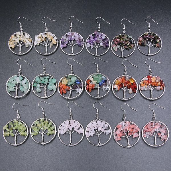 tree of life drop earrings natural chip gem stone opal tiger eye pink crystal dangle hook earring women jewelry, Silver
tree of life drop earrings natural chip gem stone opal tiger eye pink crystal dangle hook earring women jewelry, Silver