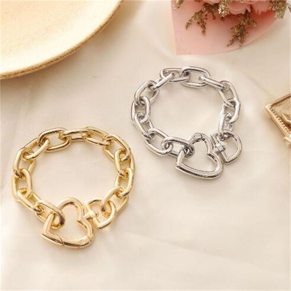 european and american geometric alloy thick necklace bracelet, women's heart-shaped necklace, creative fashion jewelry set ae1005, Silver
european and american geometric alloy thick necklace bracelet, women's heart-shaped necklace, creative fashion jewelry set ae1005, Silver