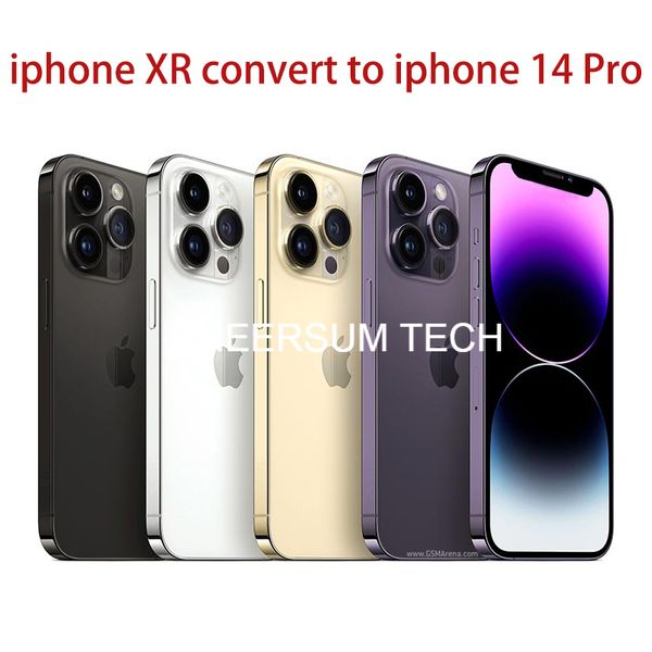original unlocked iphone xr covert to iphone 14 pro cellphone with 14 pro camera appearance 3g ram 64gb 128gb rom mobilephone