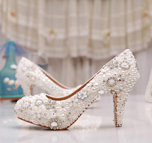 luxuy handmade pearl crystal diamond wedding shoes white bridal dress shoes women platform high heels 3 inches glitter pumps 5890275, Black
luxuy handmade pearl crystal diamond wedding shoes white bridal dress shoes women platform high heels 3 inches glitter pumps 5890275, Black