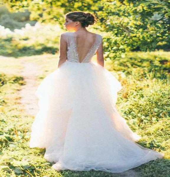 a line tulle wedding dress with appliques illusion scoop neck formal dresses boho wedding dresses bbg0766541200, White
a line tulle wedding dress with appliques illusion scoop neck formal dresses boho wedding dresses bbg0766541200, White