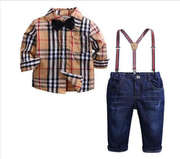 spring autumn baby boys clothing set gentleman suit kids long sleeve plaid shirtstraps jeans pant children outfits4816629, White
spring autumn baby boys clothing set gentleman suit kids long sleeve plaid shirtstraps jeans pant children outfits4816629, White