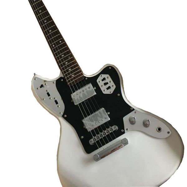 white electric guitar, black guard board, vintage button,factory customizable
white electric guitar, black guard board, vintage button,factory customizable