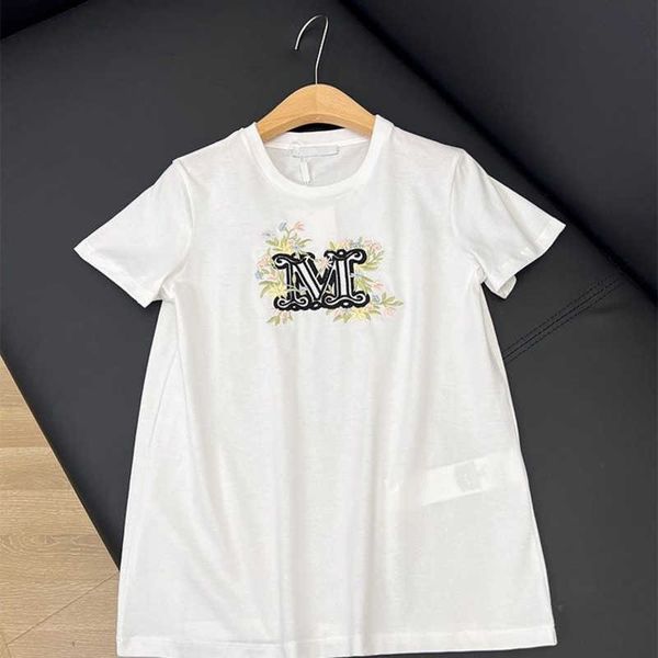 fashion short sleeve max embroidery women designer tshirt pure cotton tee oversize pullover summer thin breathable t shirt, White
fashion short sleeve max embroidery women designer tshirt pure cotton tee oversize pullover summer thin breathable t shirt, White