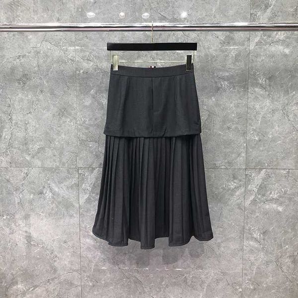 2023 fashion tb thom brand skirts women slim skirts mid-calf double layer skirt solid striped casual spring autumn pleated skirt, Black
2023 fashion tb thom brand skirts women slim skirts mid-calf double layer skirt solid striped casual spring autumn pleated skirt, Black