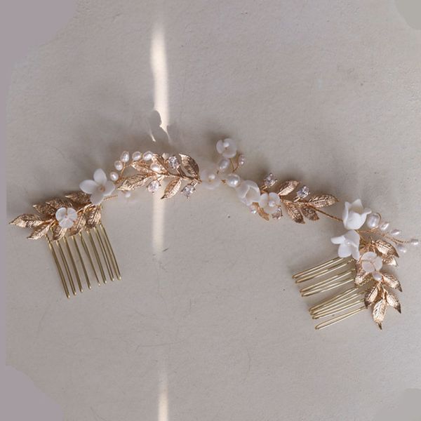 zircon freshwater pearls wedding comb bridal hair piece gold color leaf women accessories crown, Silver
zircon freshwater pearls wedding comb bridal hair piece gold color leaf women accessories crown, Silver