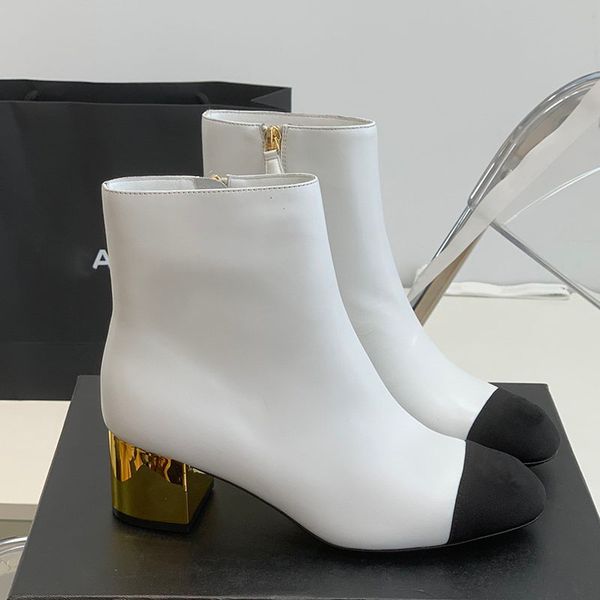 ankle boots slip-on pointed toe chunky block heels leather sole women's luxury designers party wedding shoes factory footwear size 35-4, Black
ankle boots slip-on pointed toe chunky block heels leather sole women's luxury designers party wedding shoes factory footwear size 35-4, Black