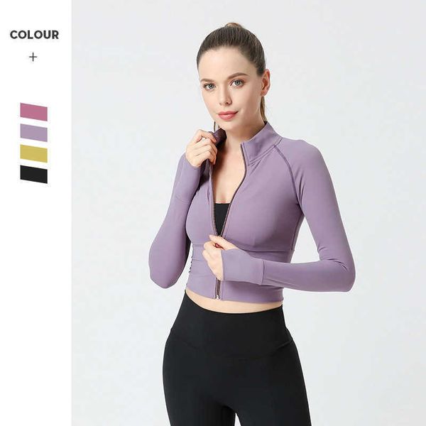 new nude yoga clothes women's autumn and winter zipper long sleeved slim running fitness jacket, White;red
new nude yoga clothes women's autumn and winter zipper long sleeved slim running fitness jacket, White;red