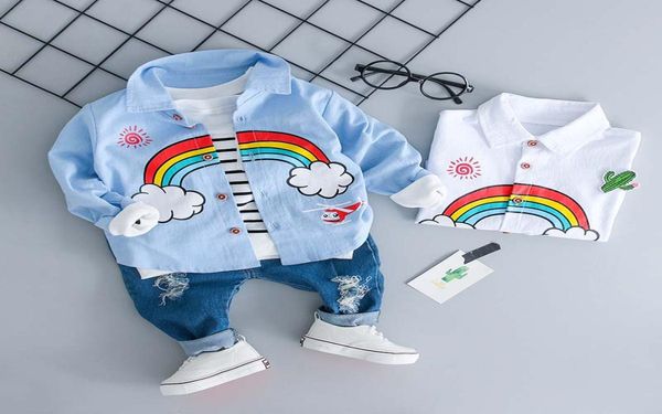 new autumn baby boy clothes fashion boys clothing sets toddler rainbow shirt holes jeans boy suit boutique children outfit infant 1500203, White
new autumn baby boy clothes fashion boys clothing sets toddler rainbow shirt holes jeans boy suit boutique children outfit infant 1500203, White